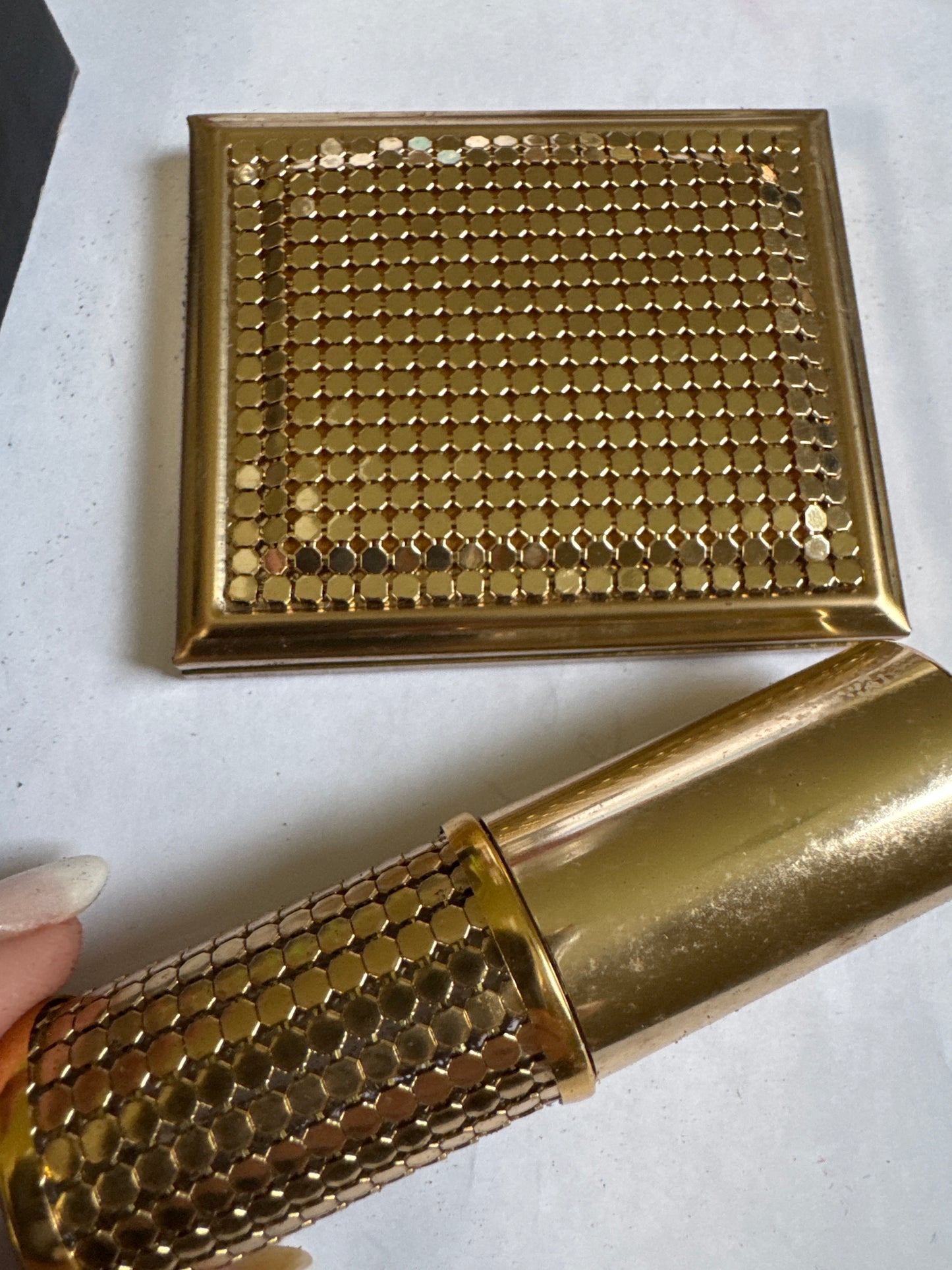 vintage WHITING & DAVIS mirror makeup compact and fragrance atomizer