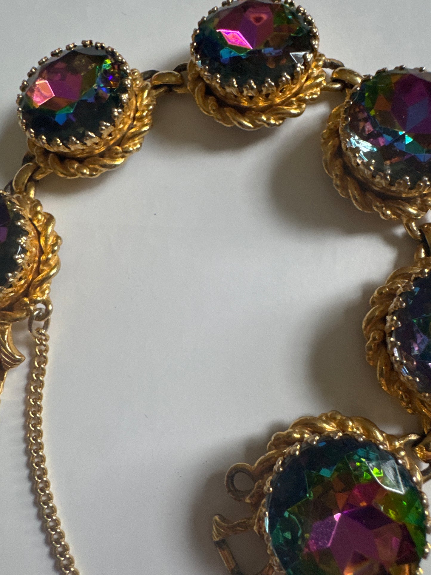 Wow Factor late 1940s signed SCHIAPARELLI watermelon Stone bracelet in gorgeous condition