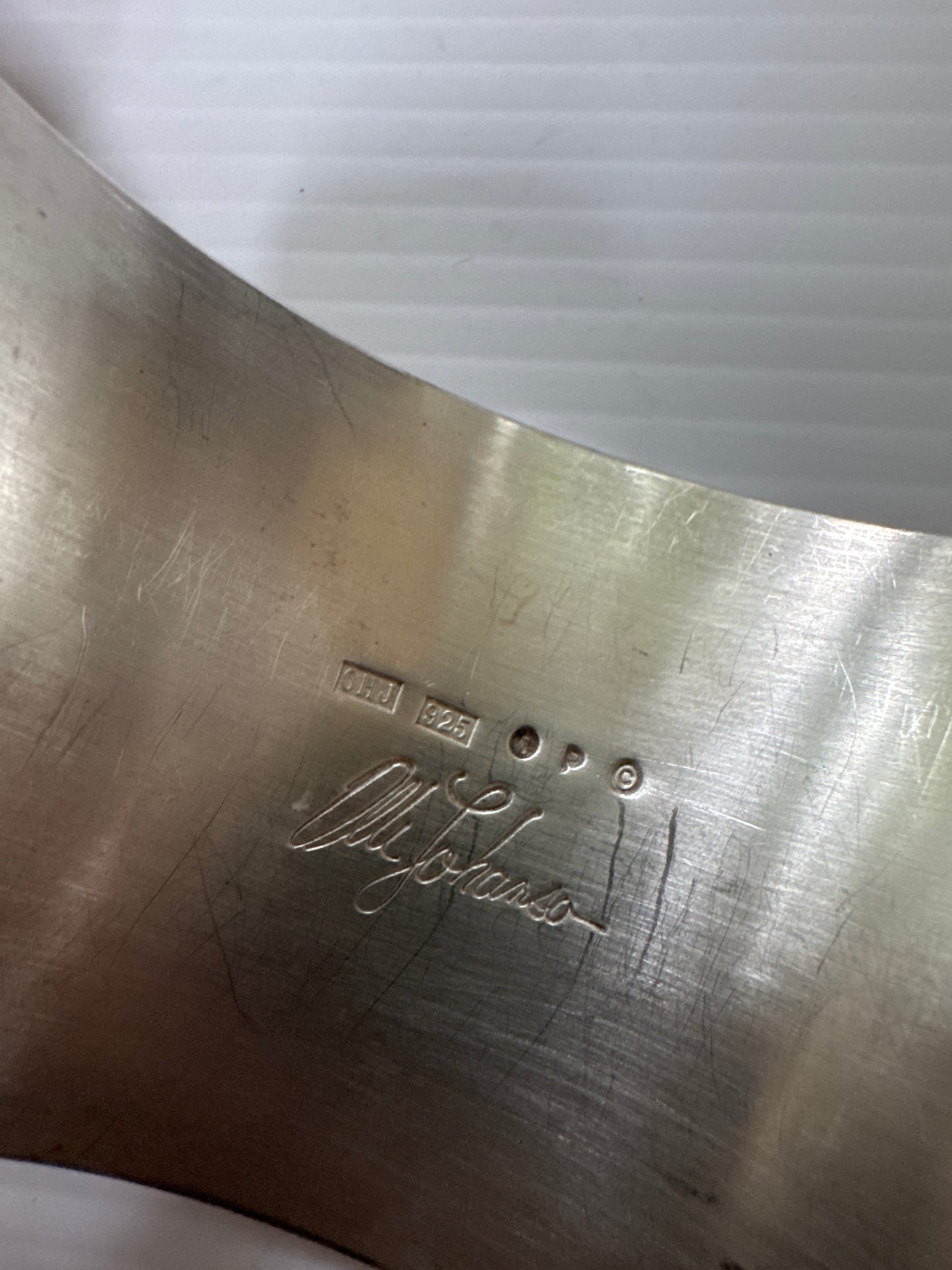 Olli Jonsson Sterling Silver 1960s Modernist Cuff Bracelet
