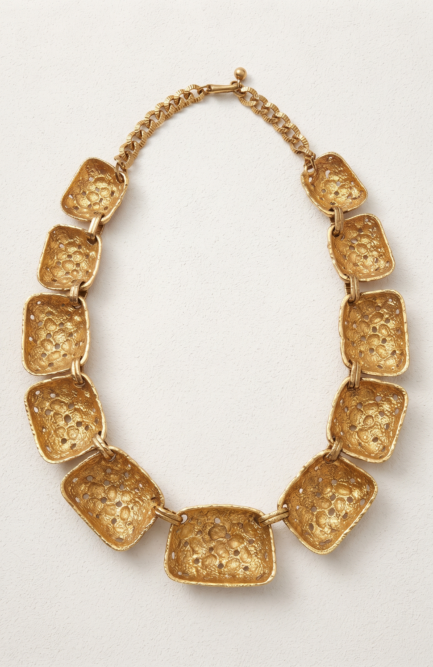 1960s chunky gold tone link necklace by  PAULINE RADER