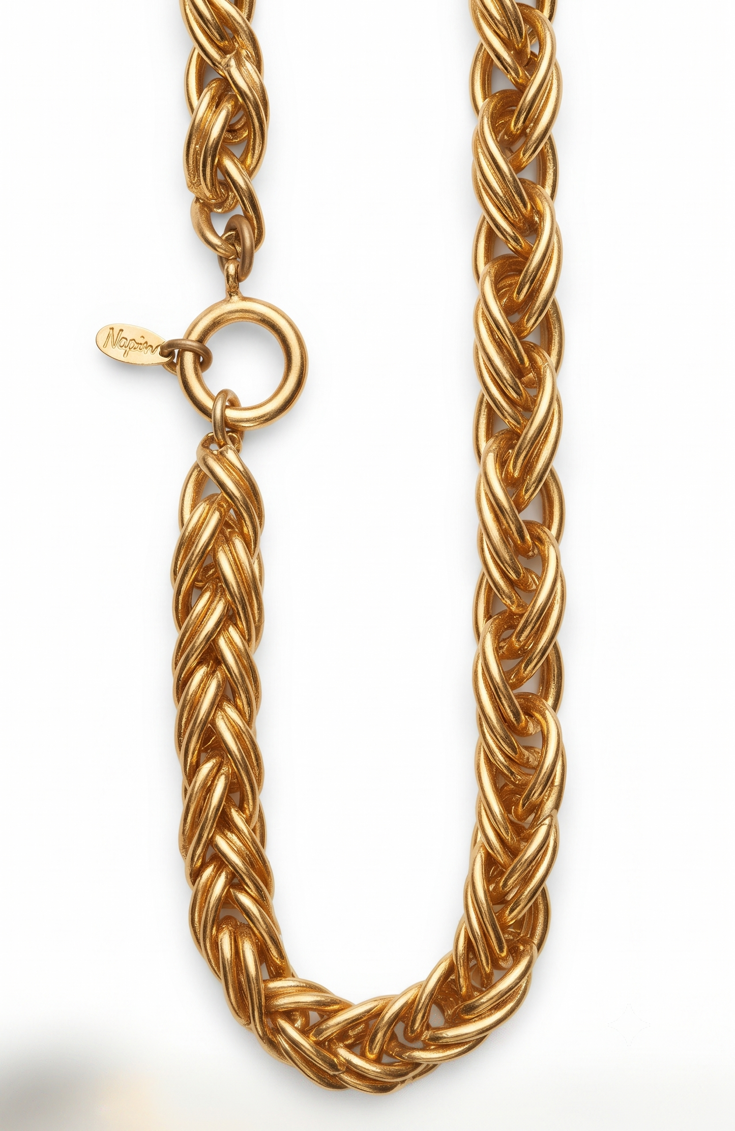 Vintage NAPIER necklace from the 1980s thick gold plate chain