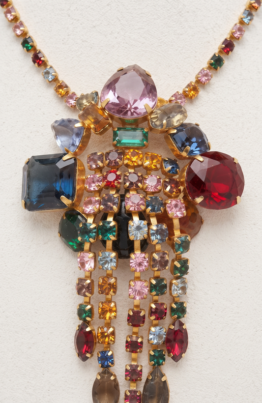 1940s TUTTI FRUTTI STYLE DELIZZA & ELSTER WATERFALL NECKLACE