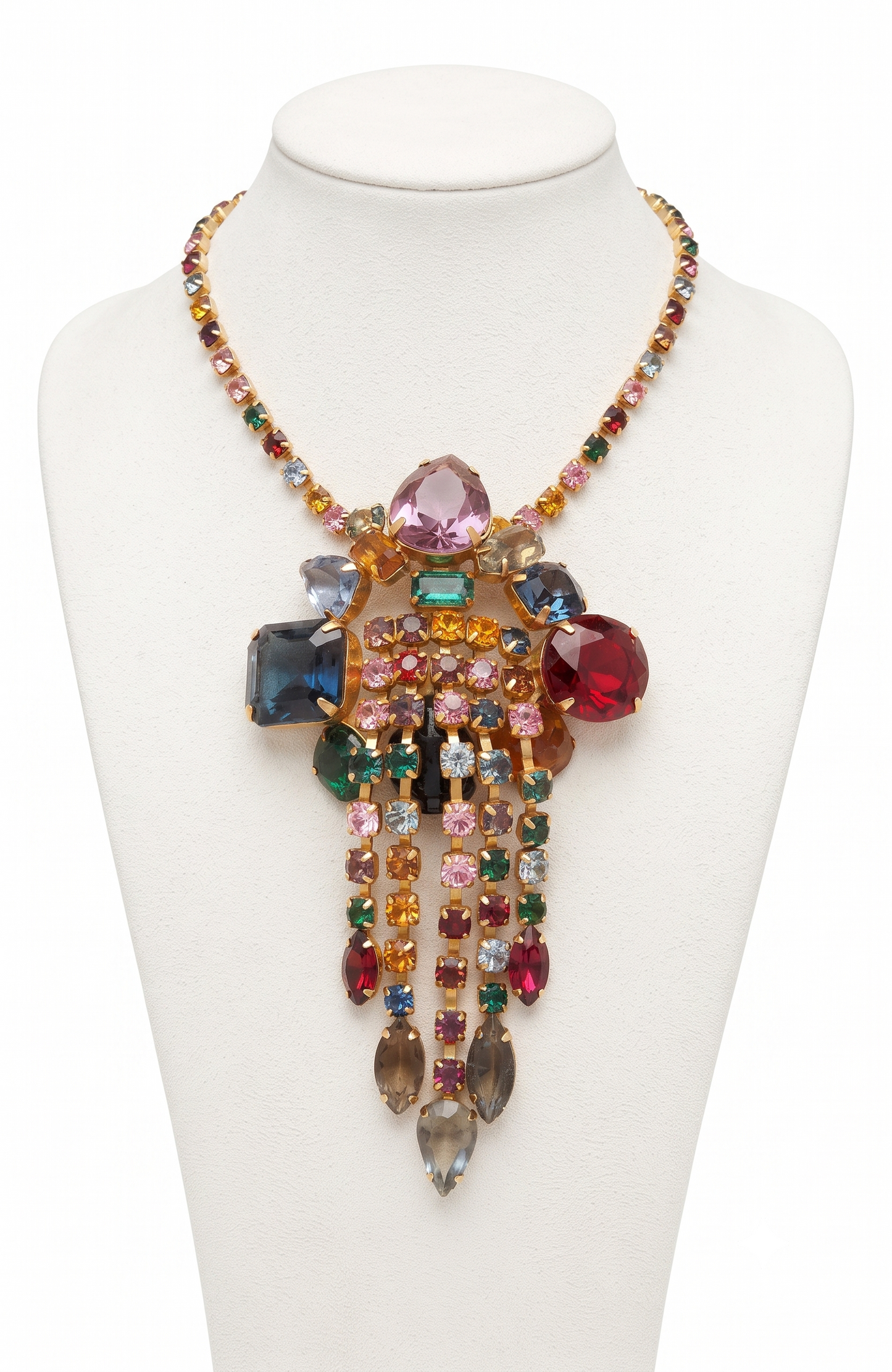 1940s TUTTI FRUTTI STYLE DELIZZA & ELSTER WATERFALL NECKLACE