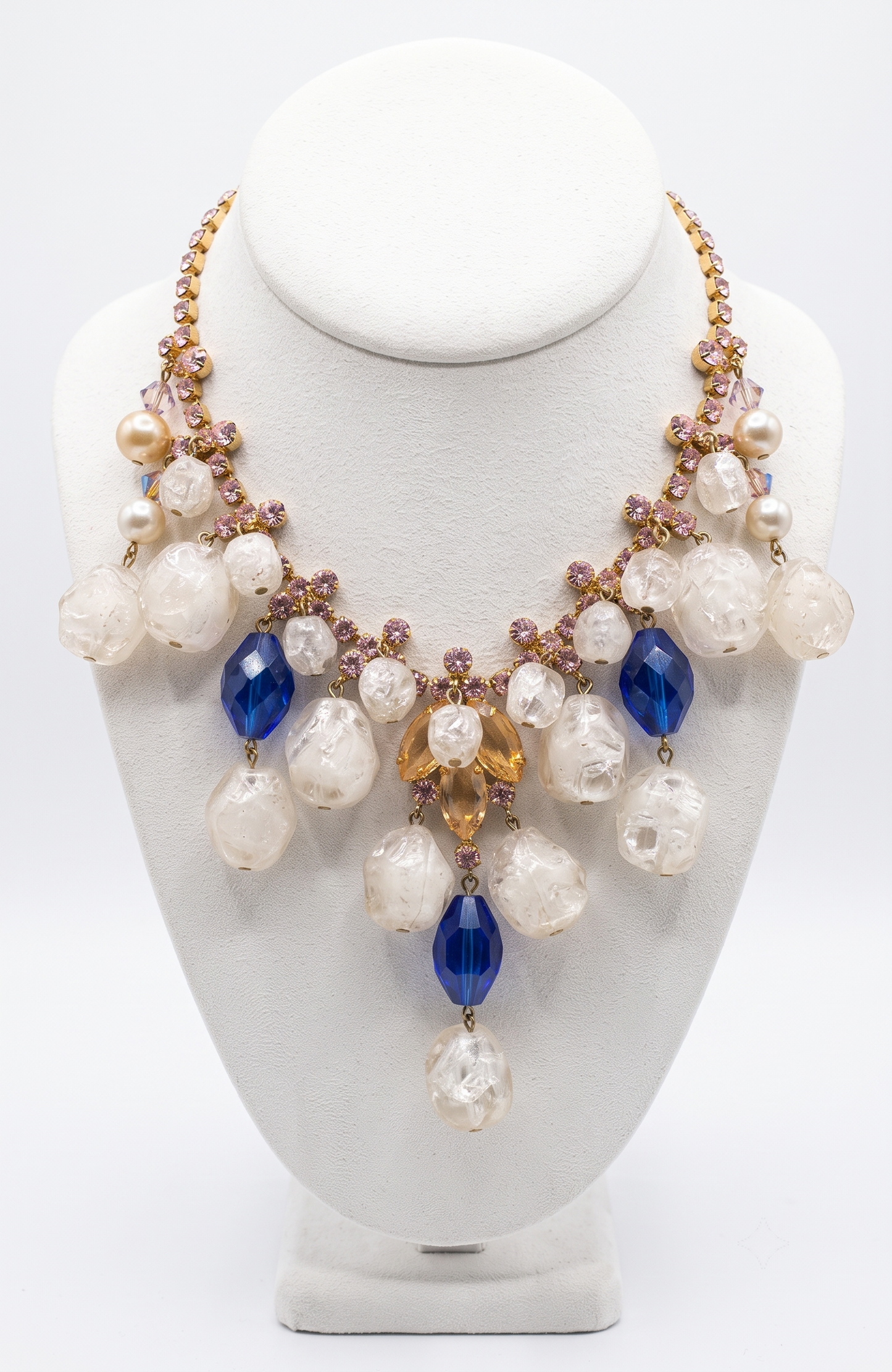 60´S RHINESTONE AND PEARL NECKLACE