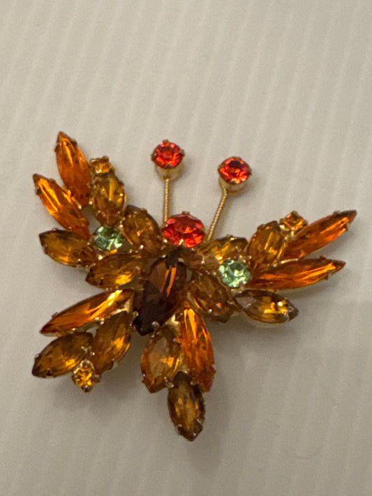 Stunning rhinestone butterfly brooch