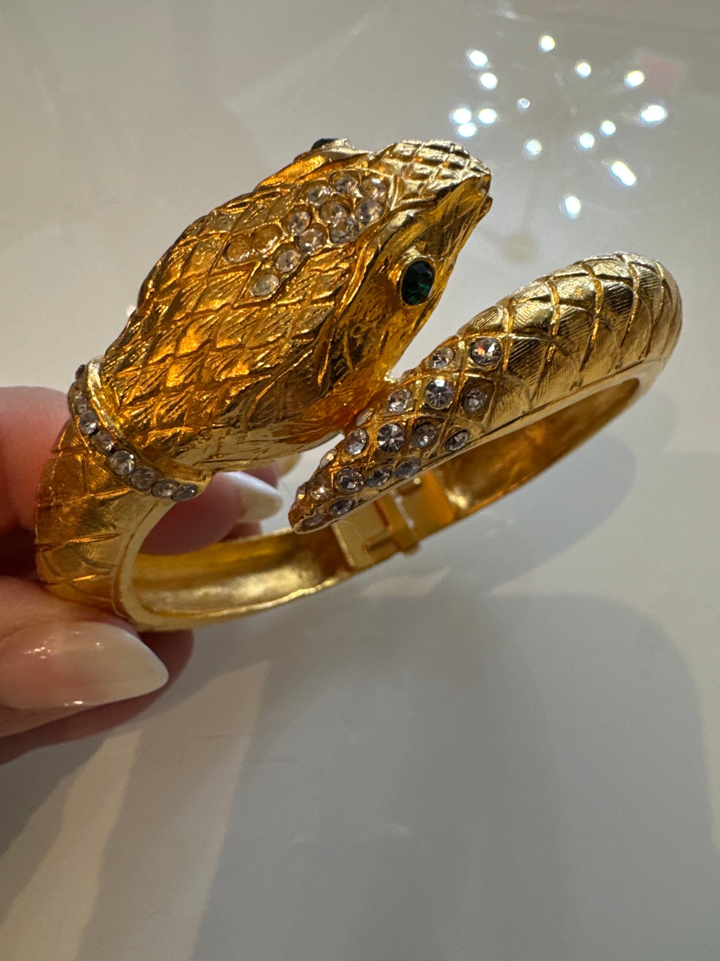 Kenneth Jay Lane snake clamper watch bracelet. NYC