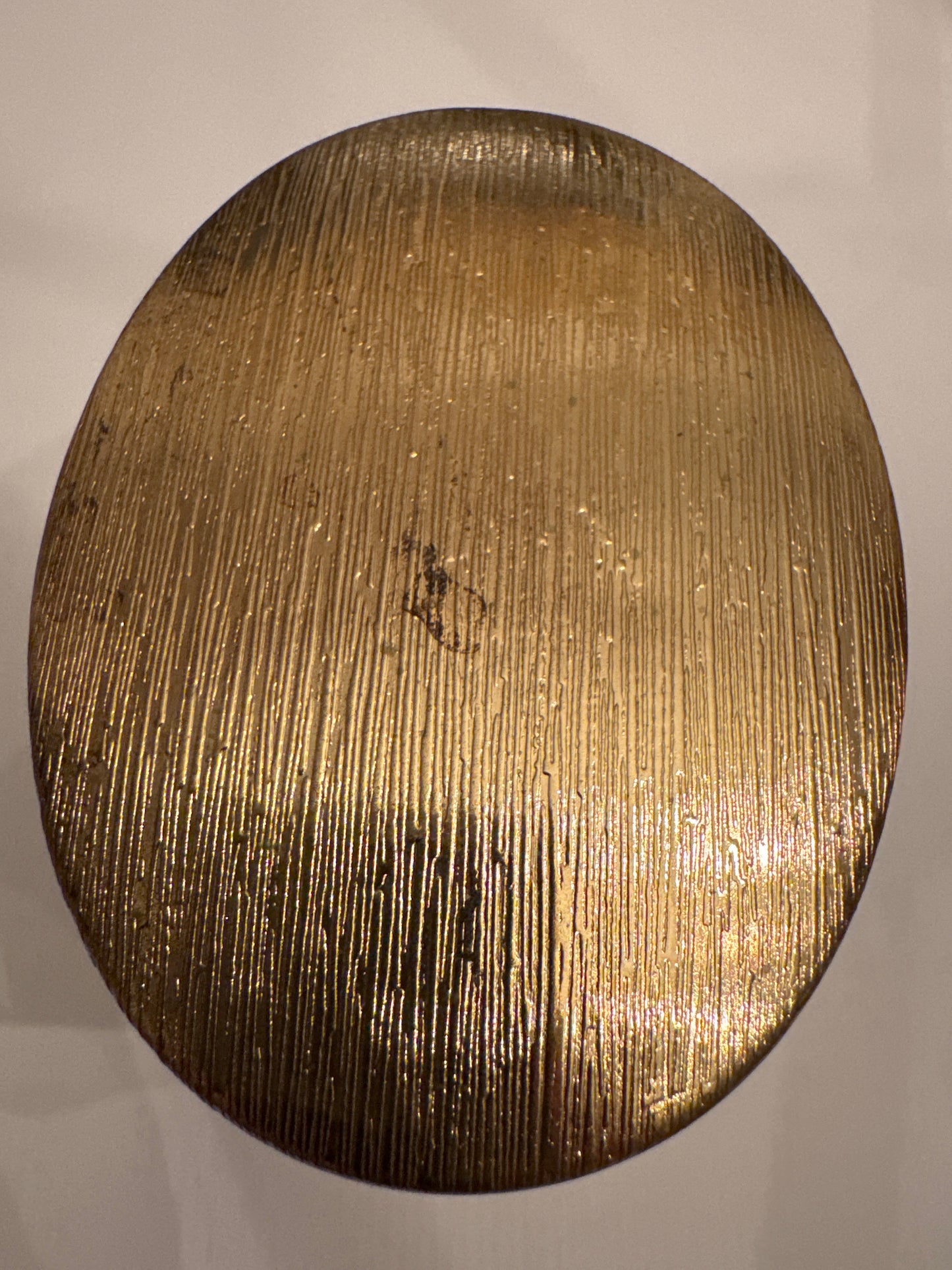 1960s amazing hard top gold tone clutch with fantastic, long mirror and cabachon closure