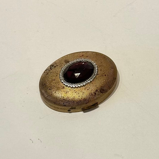 Faux Amethyst Jeweled Compact by Germain Monteil