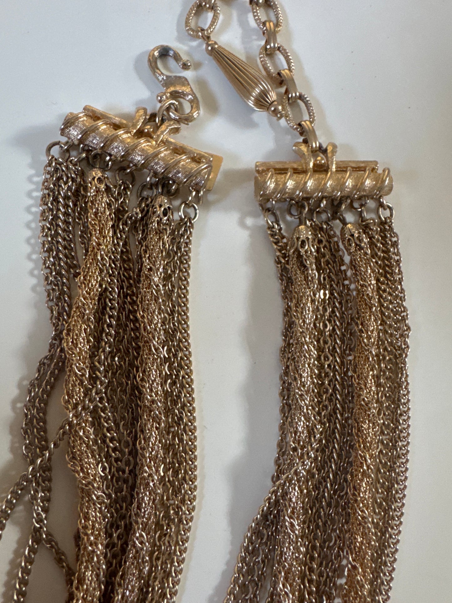 1940s multi strand Vendôme gold tone signed necklace. Also available is a matching bracelet.