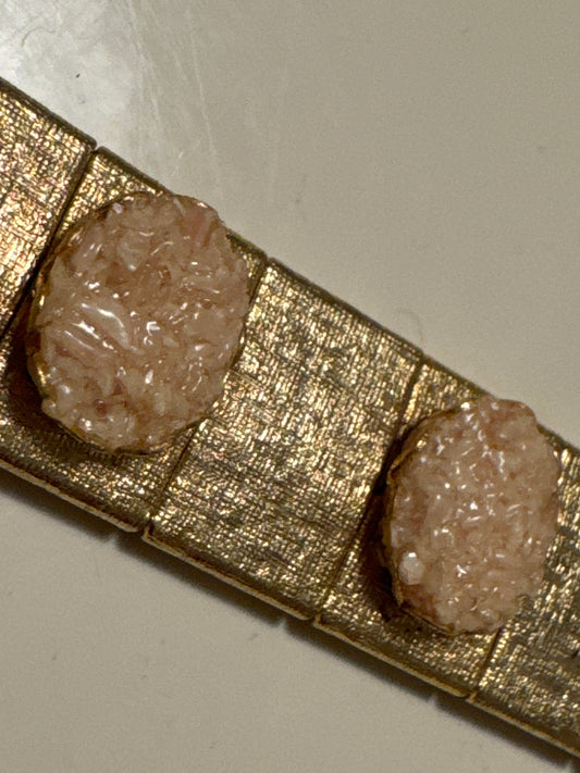 1960s Lavastone gold tone with mesh backing bracelet. measures 7 1/2 inches