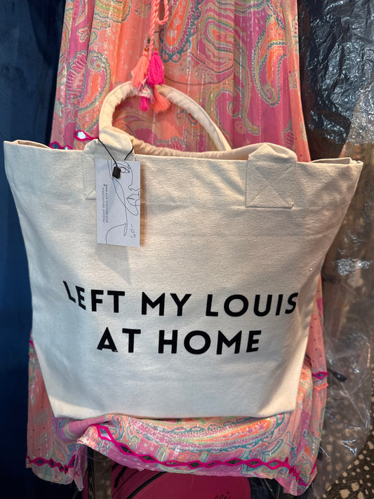 LEFT MY LOUIS A HOME canvas beach tote