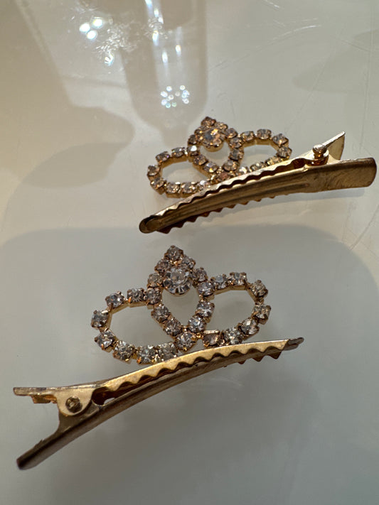 Pair of 1950s rhinestone hair clips
