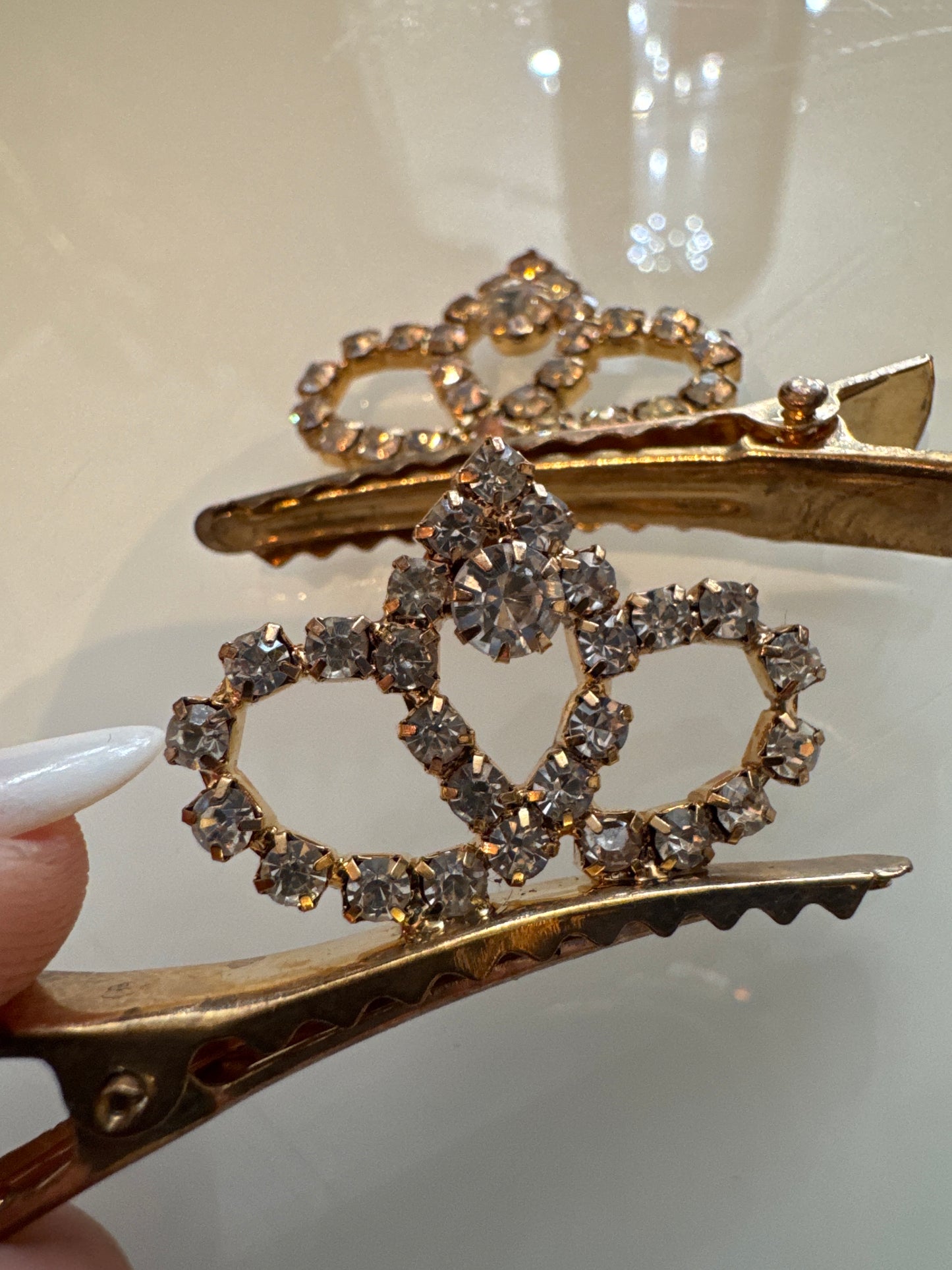 Pair of 1950s rhinestone hair clips