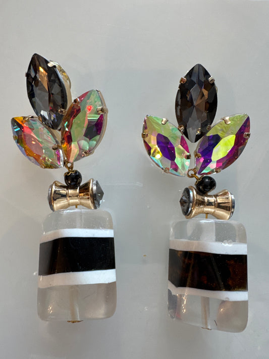 Jumbo dangle clip on statement earrings direct from Paris. Paris live.