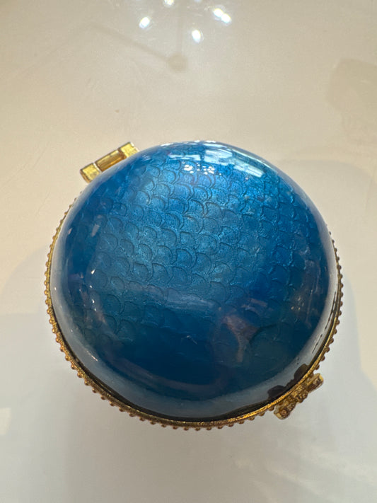 Beautiful blue enamel trinket box