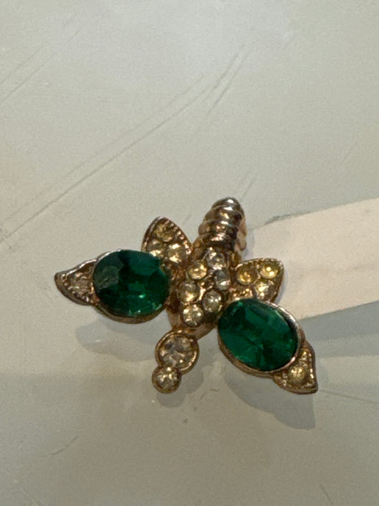 1960s itsy bitsy rhinestone butterfly brooch