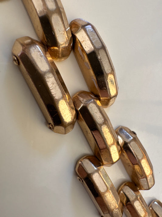 beautifully crafted 1960s gold tone jumbo link bracelet