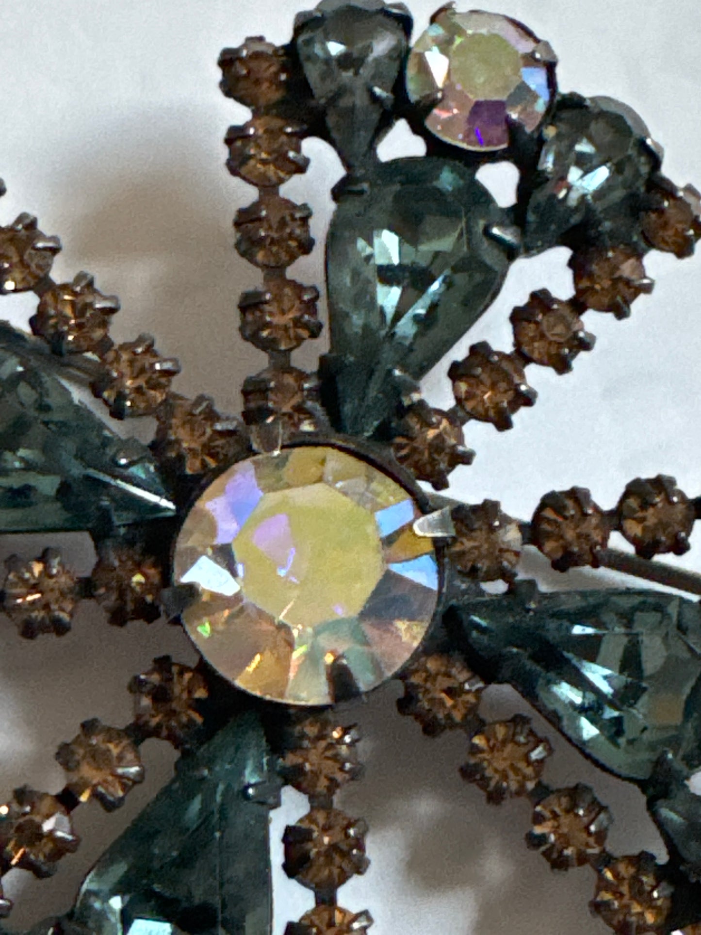 1940s signed WEISS Maltese Cross rhinestone brooch