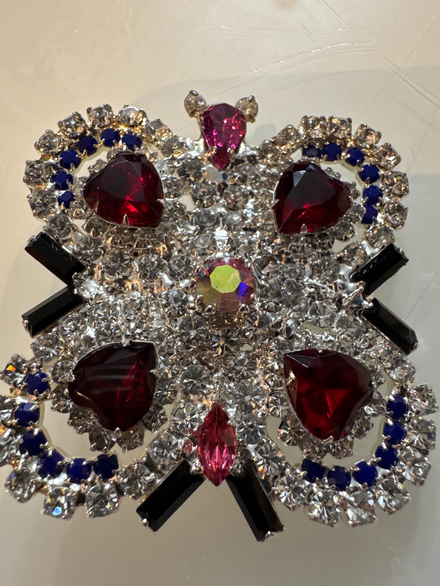 Sparkling Lee, beautiful butterfly brooch signed by RON. Note the praying hands on the back. NYC