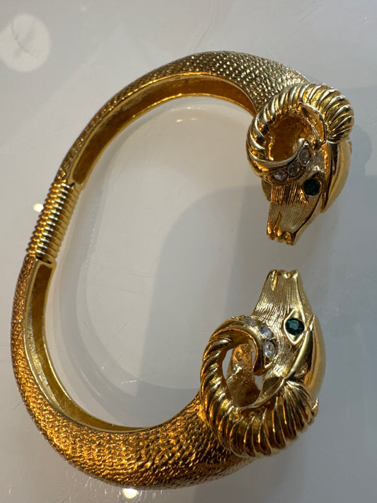 KJL for Avon Ram bracelet in gold tone with rhinestones. NYC
