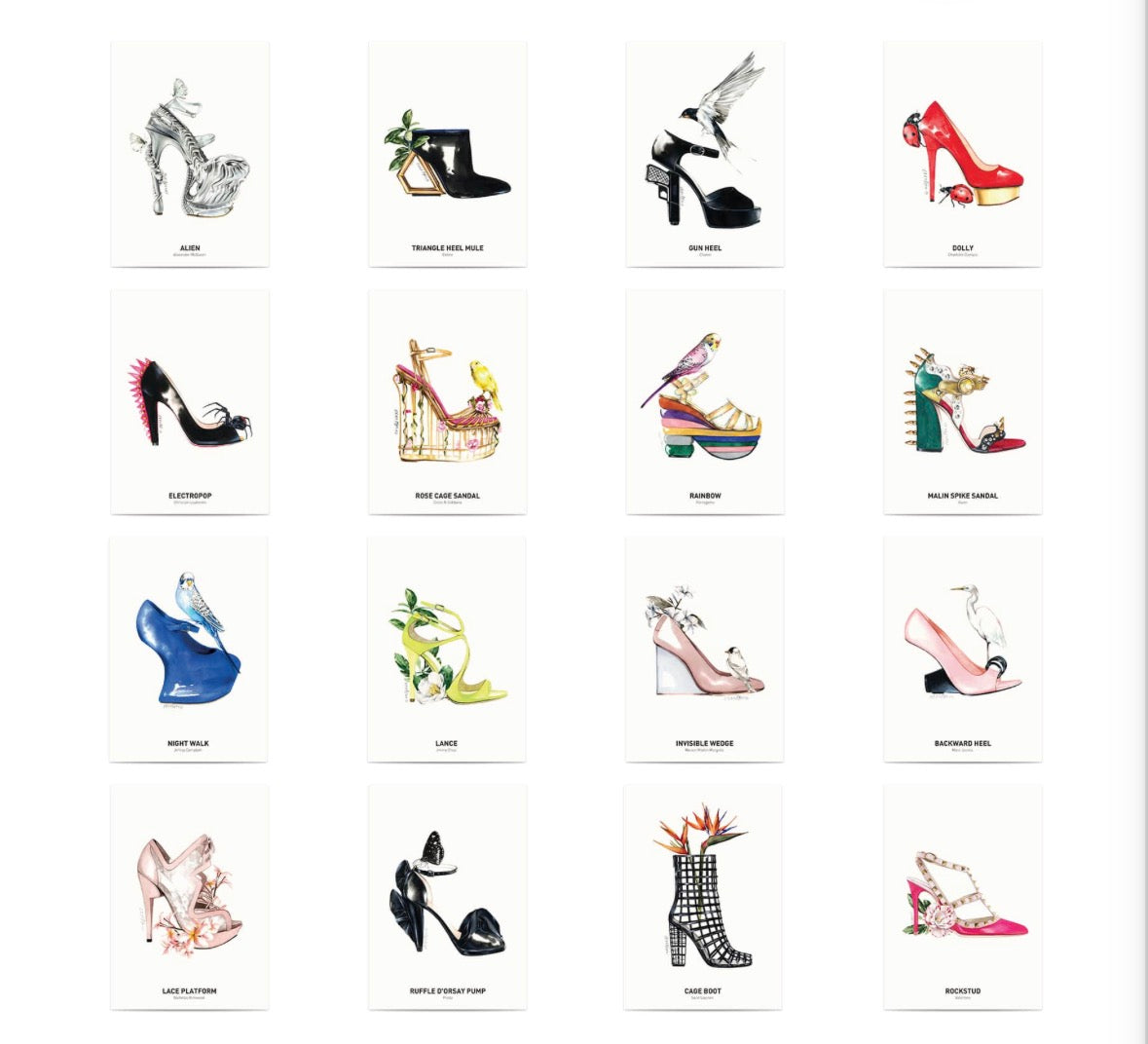 Iconic Shoes Postcards Illustrated by Antonio Soares