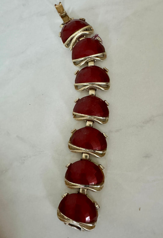 Vintage 1960s bracelet with red stones