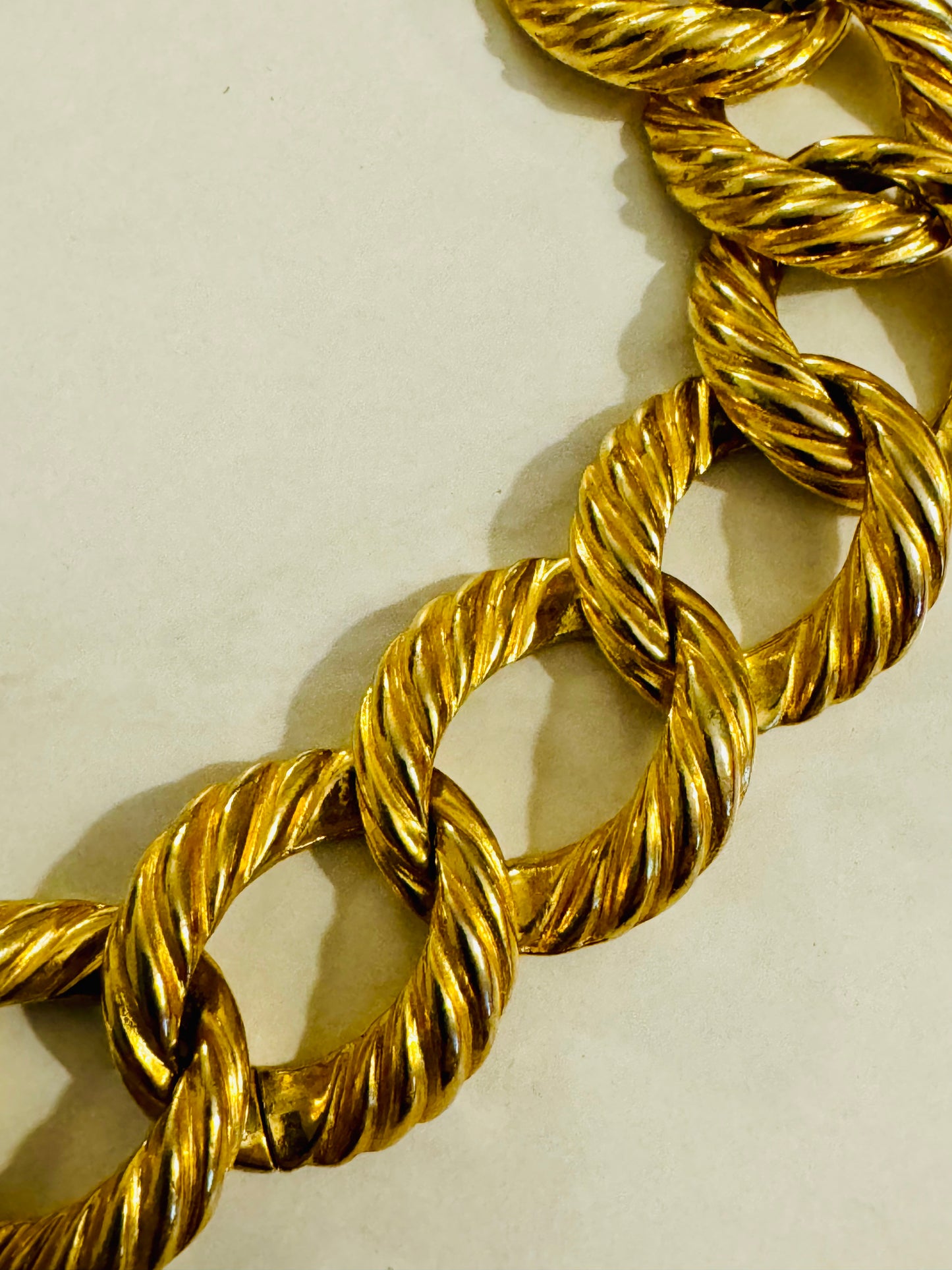 1980s gold tone link chain necklace