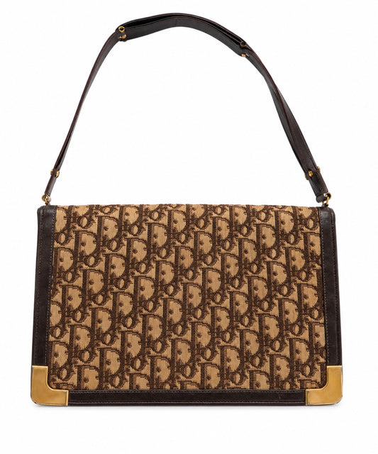 Vintage Christian Dior Oblique “Modèle Exclusif” Shoulder Bag (adjusts to top handle)
France, circa 1970–1975