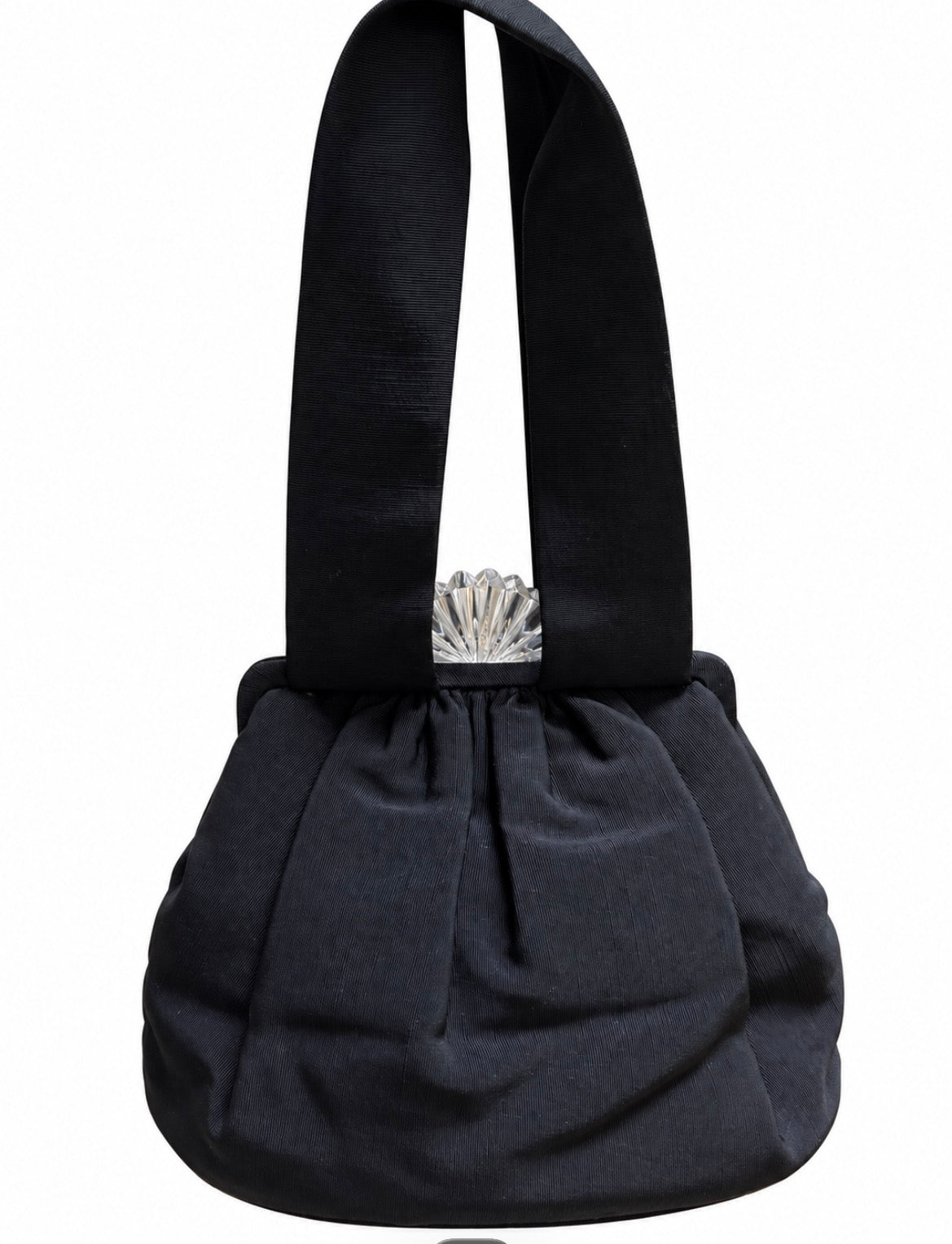 1950s satin evening bag with lucite top by Josef.