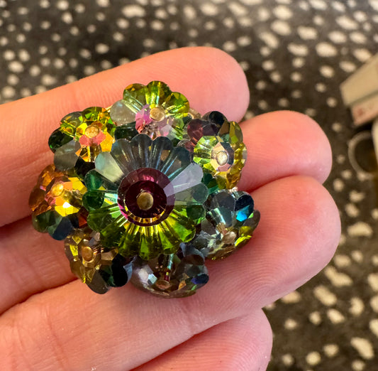 Gorgeous watermelon stone mini flower brooch