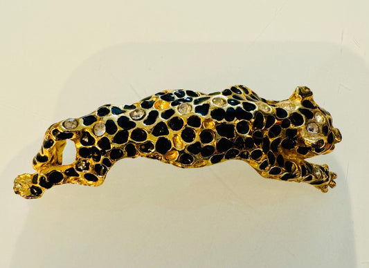 vintage leopard gold tone brooch