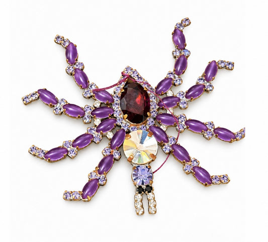 HUSAR.D Czech Glass Statement Spider Brooch