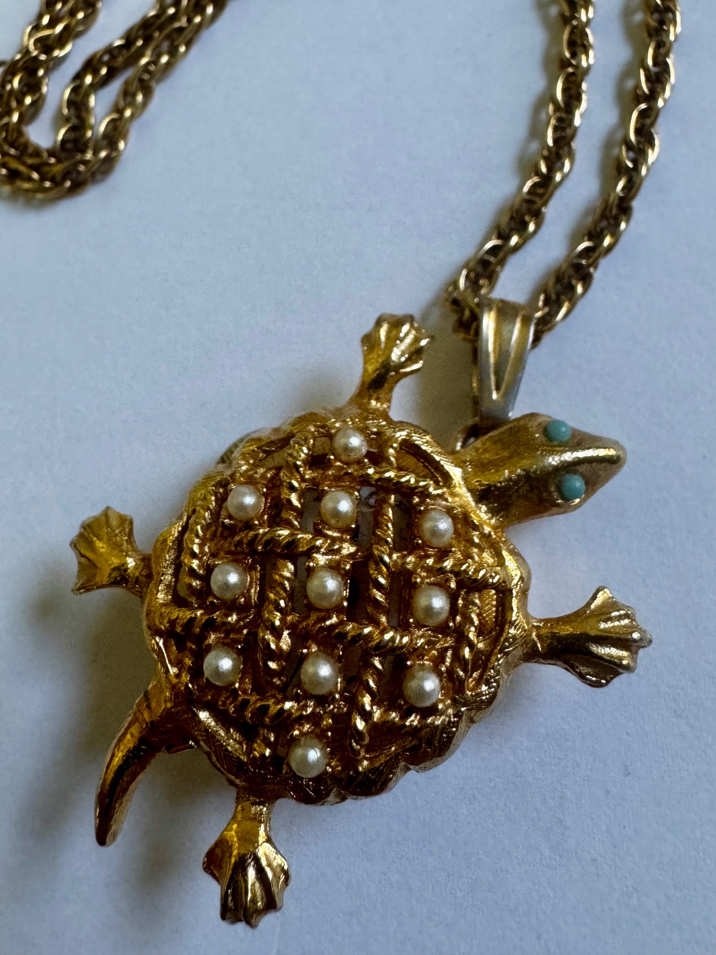1970a vintage turtle watch necklace ~ use turtle as a charm as well!