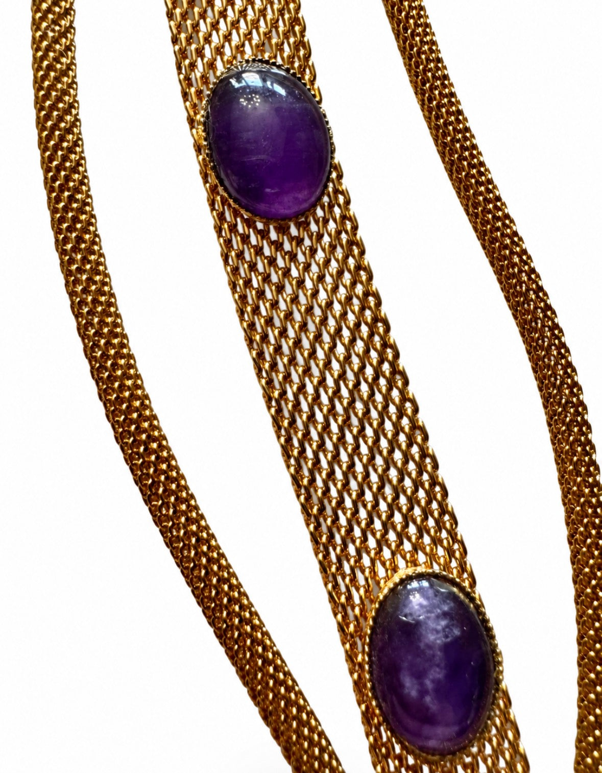 1960s purple cabochon mesh bracelet
