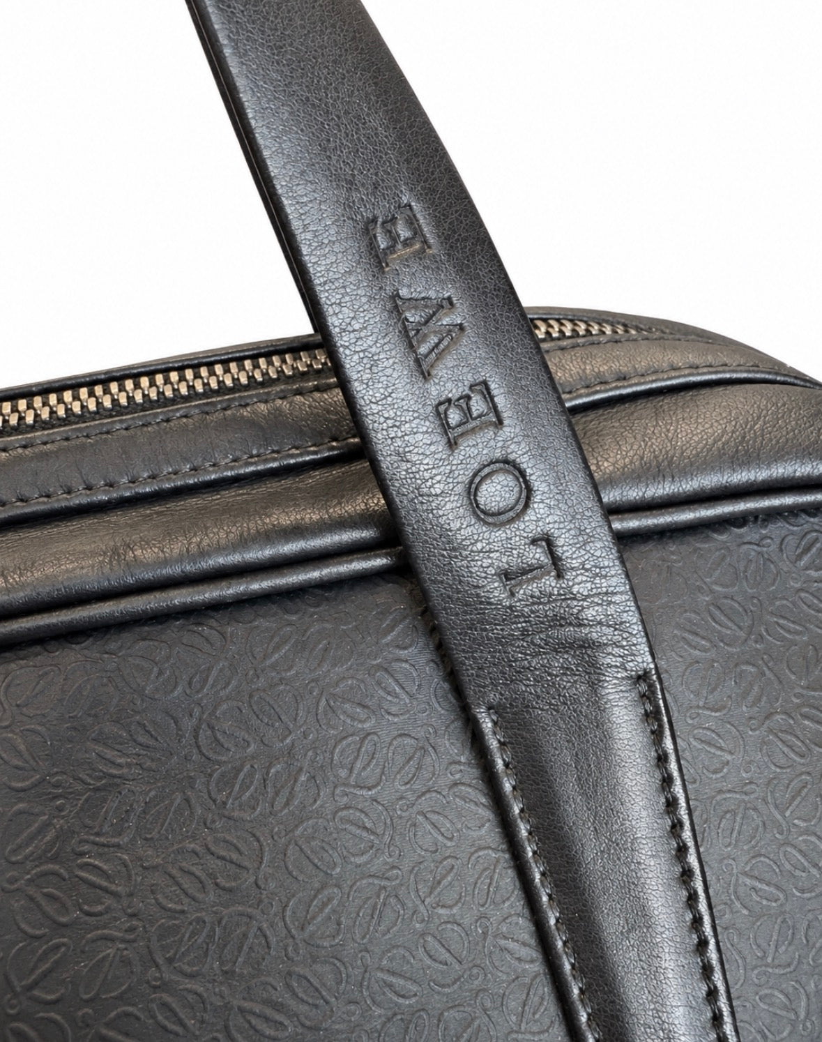 Loewe Black Anagram Embossed Leather Bag