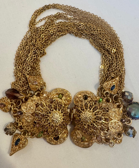 Wow!!!out of this world, stunning, show, stopping, vintage choker with decorative closure that can be worn in front or back. Sourced in Paris.