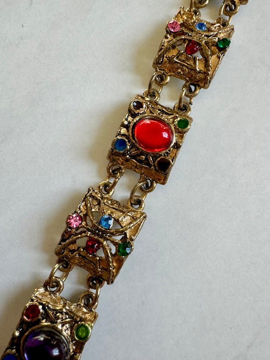 Beautiful vintage colorful rhinestone bracelet
