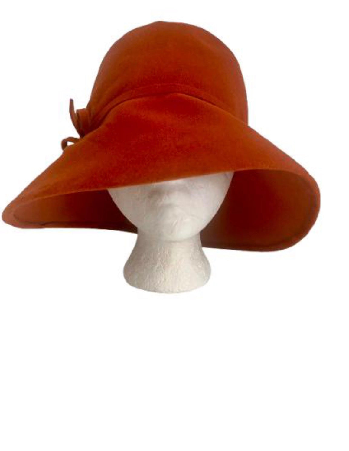 Hattie Carnegie Rust Felted Wide Brimmed Hat - label inside.  Made in France.