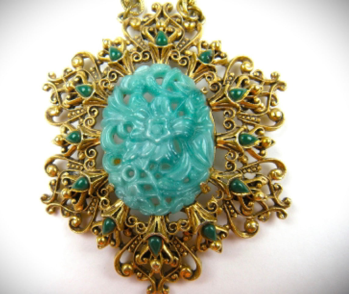 1960s signed FLORENZA pendant necklace