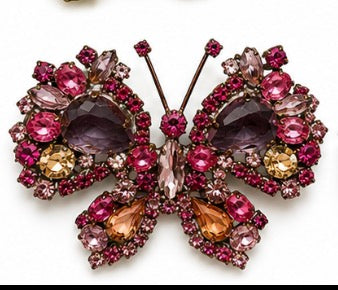 Lilien Czech Handcrafted Crystal Butterfly Brooch