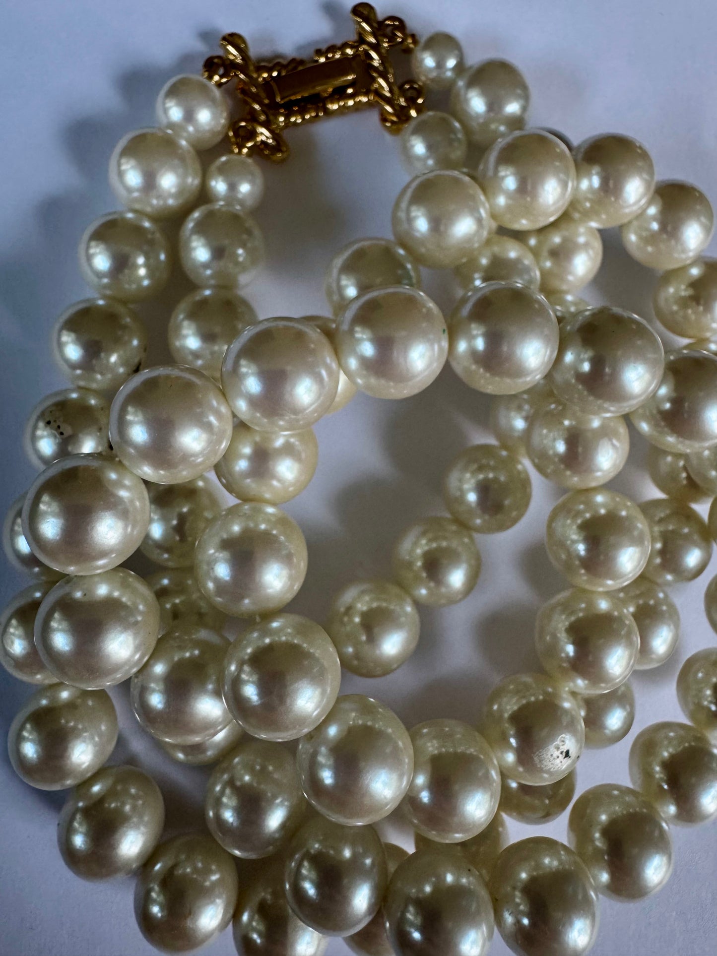 Vintage 1980s double stranded pearl necklace