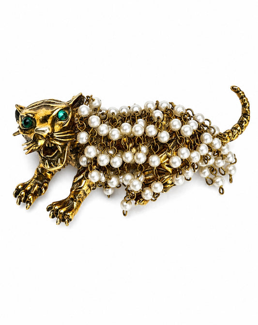 Pauline Rader 1960s RARE figural Tiger Brooch
