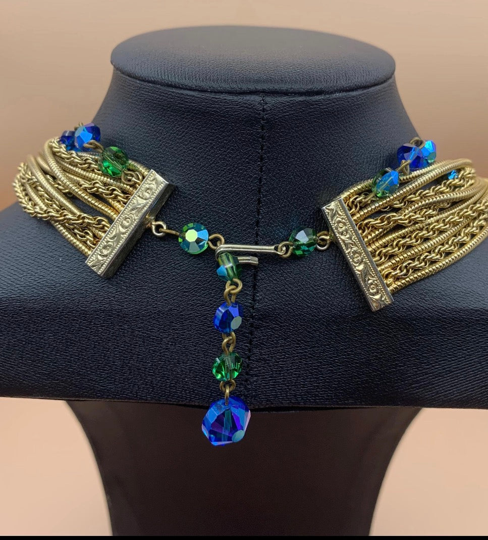 Signed Hobe 1940s statement necklace