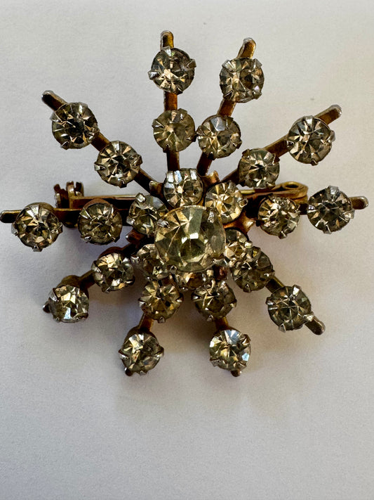 Beautiful prong set crystal rhinestone Starburst brooch