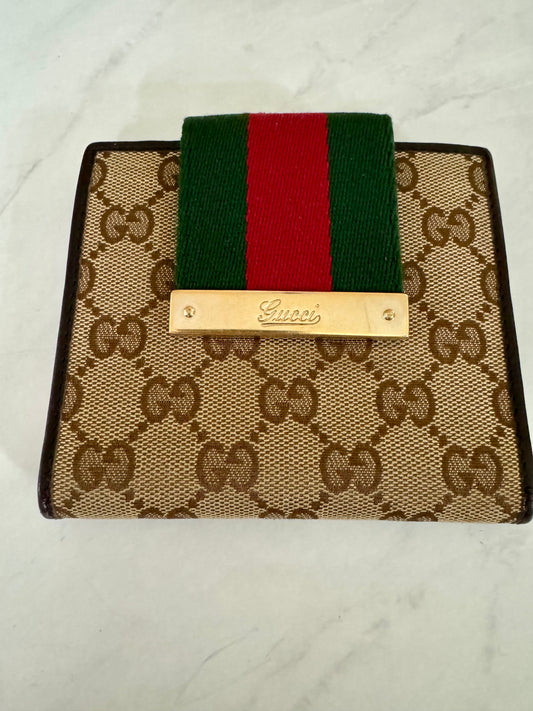 Vintage Gucci Web Billfold Wallet