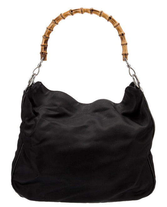 Roomie and fabulous gucci vintage bamboo top handle in black