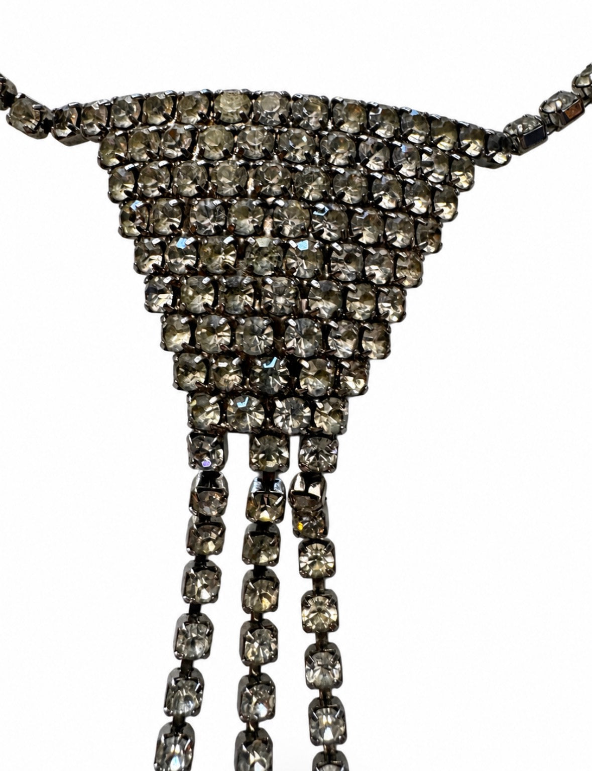 1930s rhinestone tie necklace