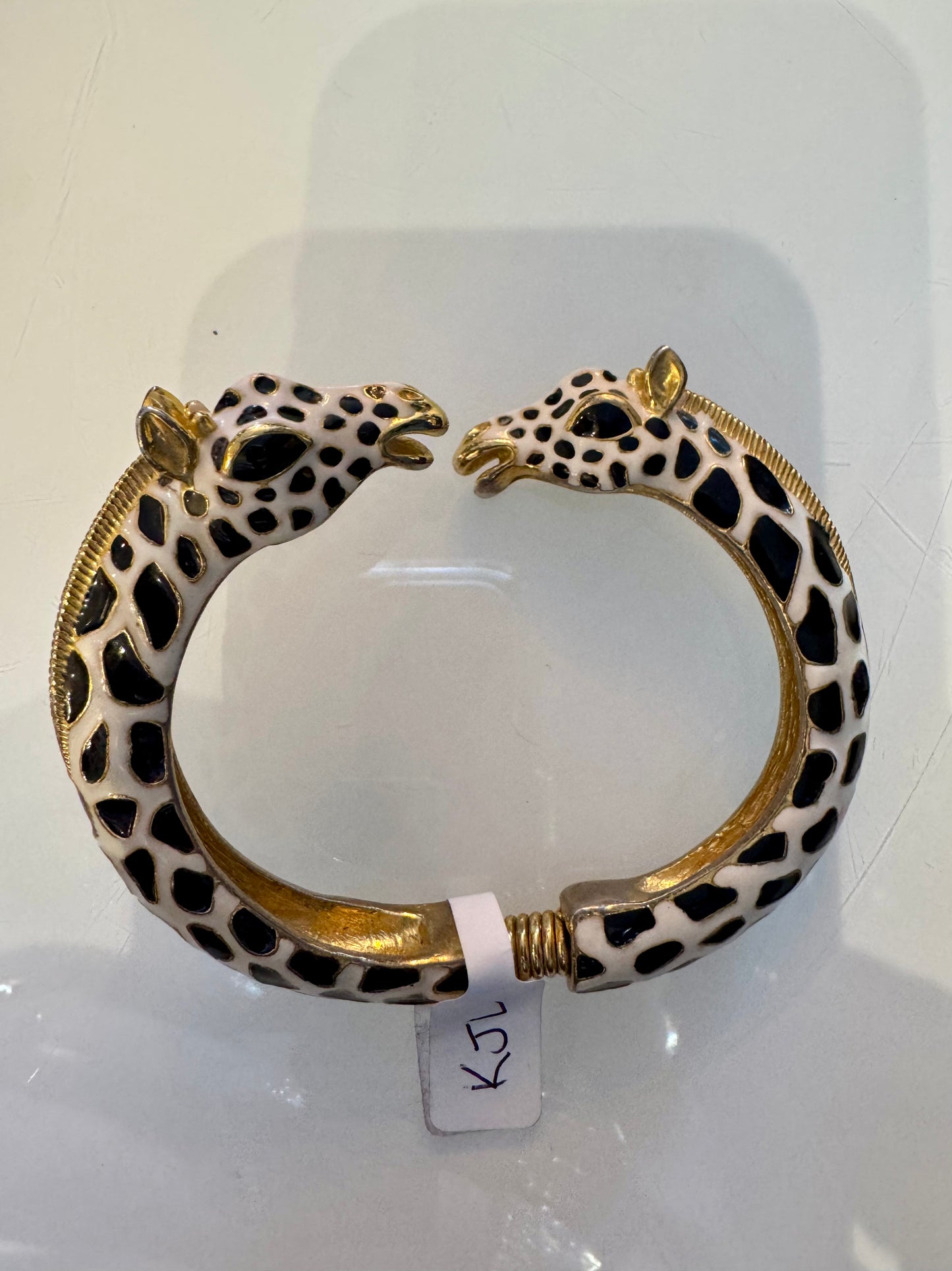 Vintage Kenneth Jay Lane Giraffe Clamp Bangle Bracelet