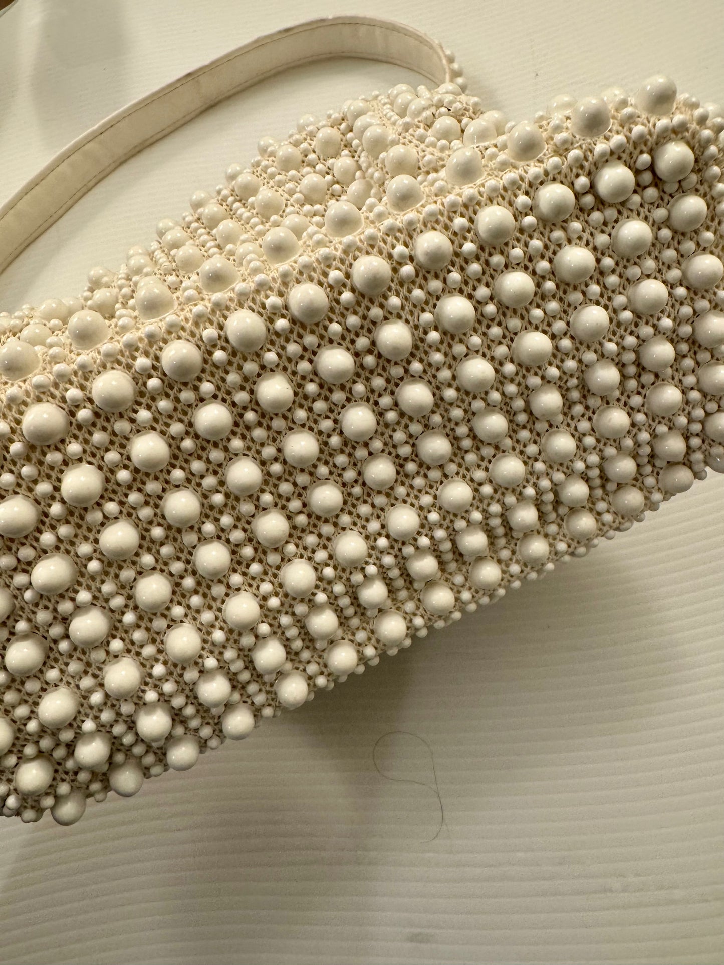 1960s beaded handbag in ivory