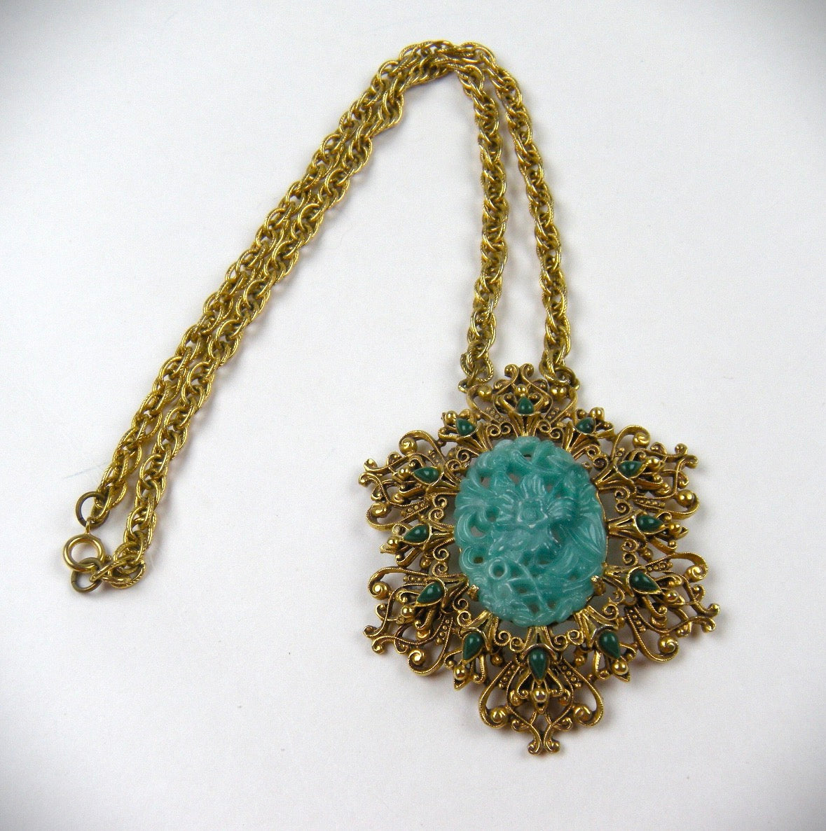 1960s signed FLORENZA pendant necklace